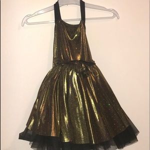 Little girls gold pop-star tutu dress